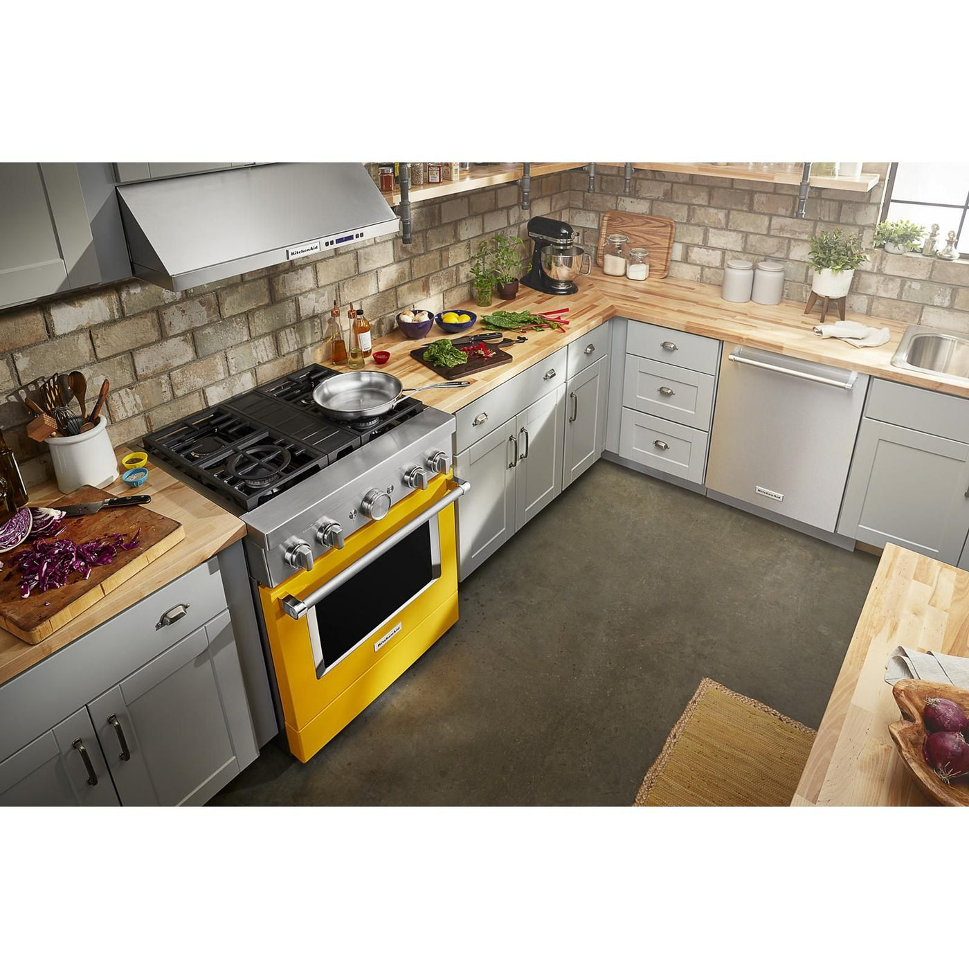 KitchenAid Yellow Pepper Smart Dual Fuel Freestanding Range (4.1 Cu. Ft.) - KFDC500JYP