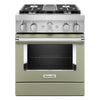 KitchenAid Matte Avocado Smart Dual Fuel Freestanding Range (4.1 Cu. Ft.) - KFDC500JAV