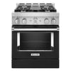 KitchenAid Imperial Black Smart Freestanding Commercial Gas Range (4.1 Cu. Ft.) - KFGC500JBK