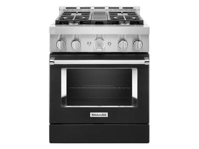 KitchenAid Imperial Black Smart Freestanding Commercial Gas Range (4.1 Cu. Ft.) - KFGC500JBK