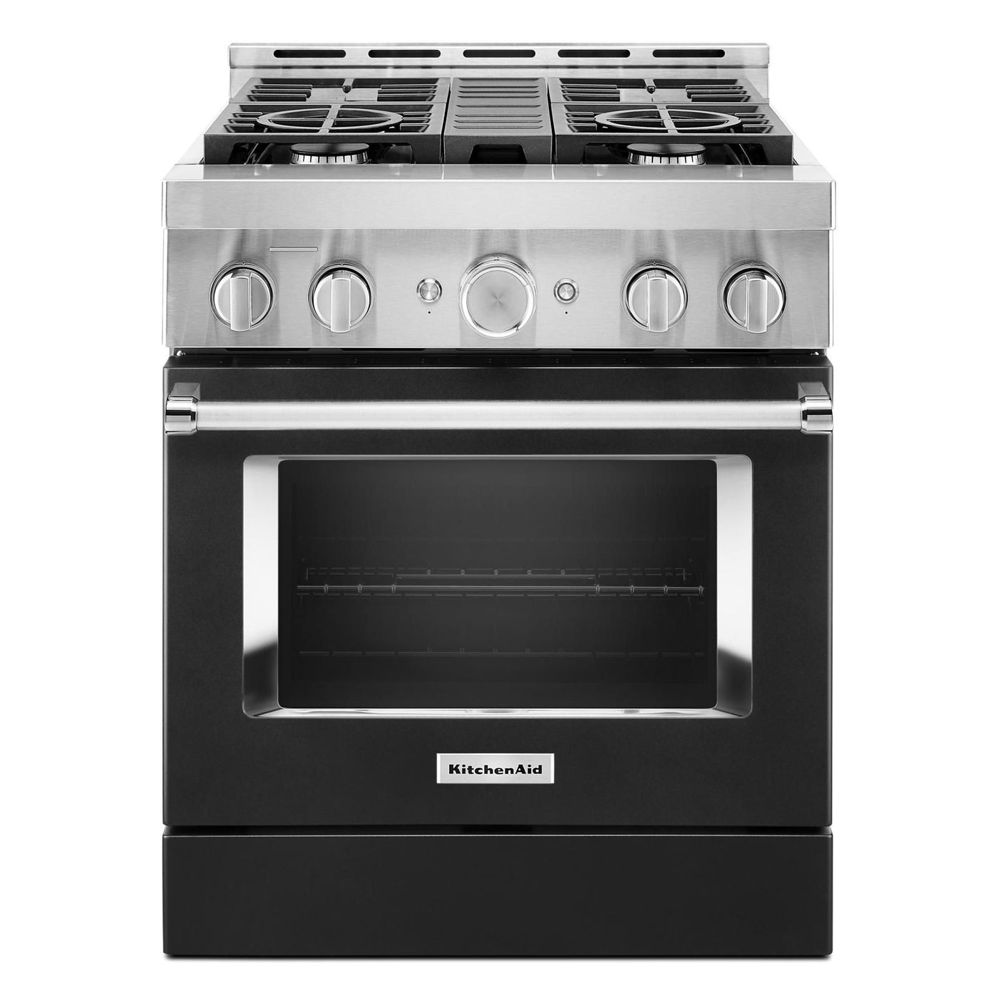 KitchenAid Imperial Black Smart Freestanding Commercial Gas Range (4.1 Cu. Ft.) - KFGC500JBK