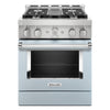 KitchenAid Misty Blue Smart Freestanding Commercial Gas Range (4.1 Cu. Ft.) - KFGC500JMB