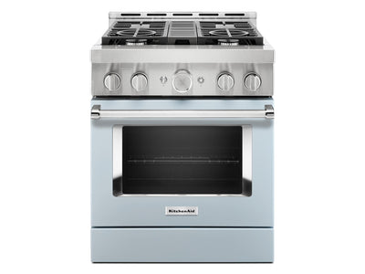 KitchenAid Misty Blue Smart Freestanding Commercial Gas Range (4.1 Cu. Ft.) - KFGC500JMB