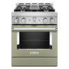 KitchenAid Matte Avocado Smart Freestanding Commercial Gas Range (4.1 Cu. Ft.) - KFGC500JAV