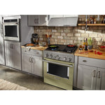 KitchenAid Matte Avocado Smart Freestanding Commercial Gas Range (4.1 Cu. Ft.) - KFGC500JAV