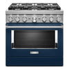 KitchenAid Ink Blue Dual Fuel Smart Freestanding Range (5.1 Cu. Ft.) - KFDC506JIB