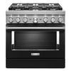 KitchenAid Imperial Black Dual Fuel Smart Freestanding Range (5.1 Cu. Ft.) - KFDC506JBK