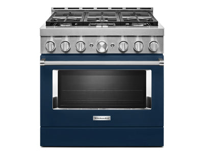 KitchenAid Ink Blue Smart Freestanding Gas Range (5.1 Cu. Ft.) - KFGC506JIB