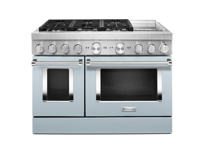 KitchenAid Misty Blue Smart Dual Fuel Freestanding Range (6.3 Cu. Ft.) - KFDC558JMB