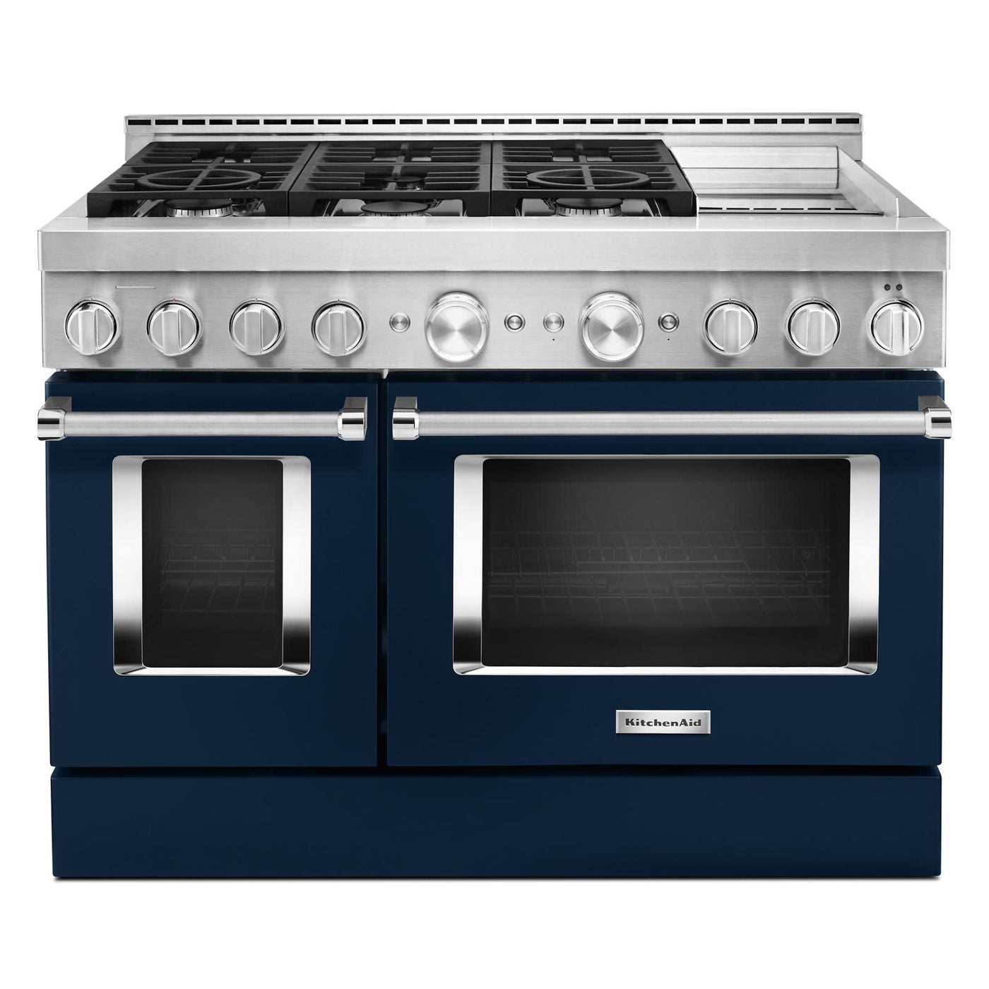 KitchenAid® Ink Blue Smart Freestanding Double Oven Gas Range (6.3 Cu. Ft.) - KFGC558JIB