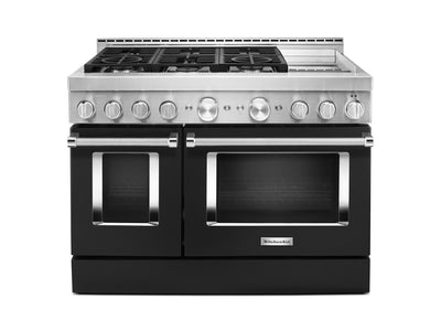 KitchenAid Imperial Black Smart Freestanding Gas Range (6.3 Cu. Ft.) - KFGC558JBK