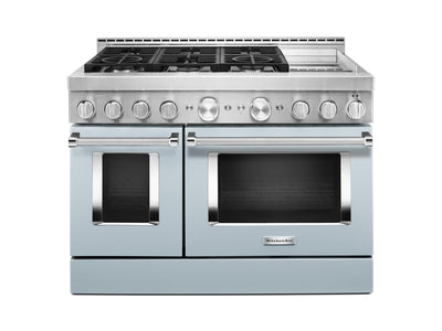 KitchenAid Misty Blue Smart Freestanding Gas Range (6.3 Cu. Ft.) - KFGC558JMB