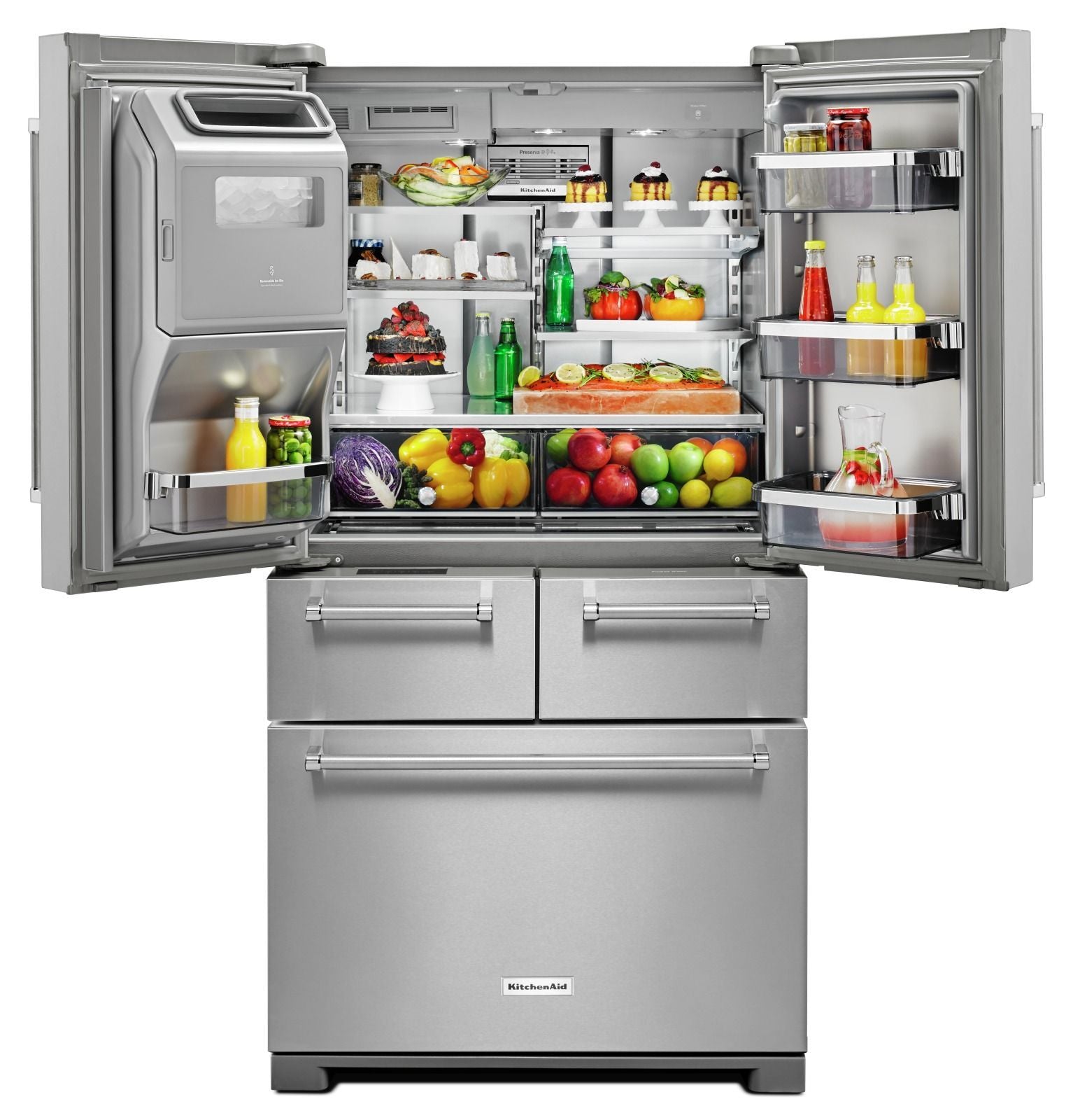 KitchenAid 36" 25.8 Cu. Ft. Stainless Steel French Door Refrigerator - KRMF706ESS