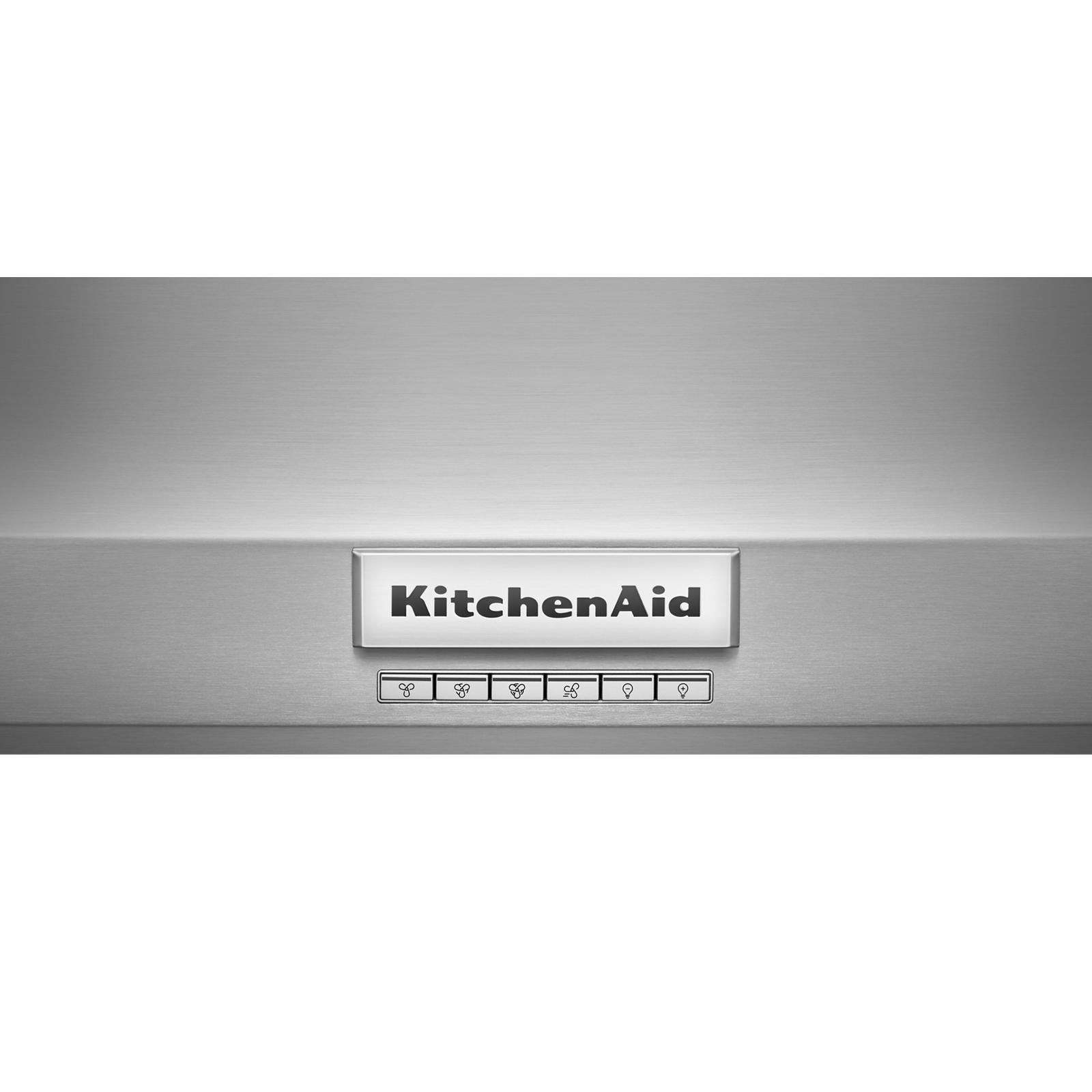 KitchenAid Stainless Steel 36" Commercial-Style 585-1170 CFM Wall-Mount Canopy Range Hood without motor - KVWC956KSS