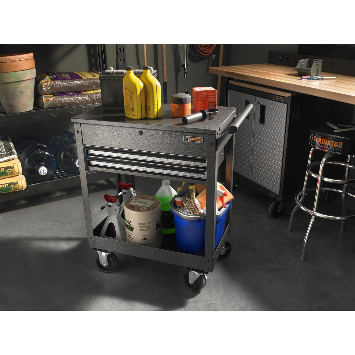 Gladiator Silver Tread 2-Drawer Utility Cart - GAMT28KDFG