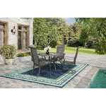 Hanlan 48" Round Outdoor Dining Table - Charcoal/Glass