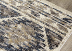 Natick 5'3" X 7'7" Hexagon Bands Rug - Blue Cream Area Rug