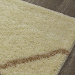 Finesse 7'10" X 10'6" Lines Crossing Shag Rug - Cream Beige Area Rug