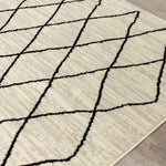 Meridian 5'3" X 7'7" Pen-drawn Trellis Lines Rug - Cream Area Rug
