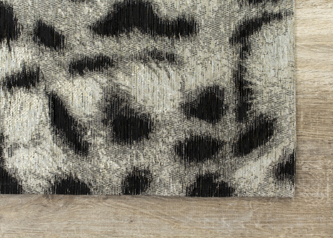 Kathy 7'10" X 10'10" Leopard Print Rug - Grey Black  Area Rug