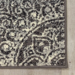 Fiona  7'8" X 10'6" Medallion Stamps Rug - Grey Cream Area Rug
