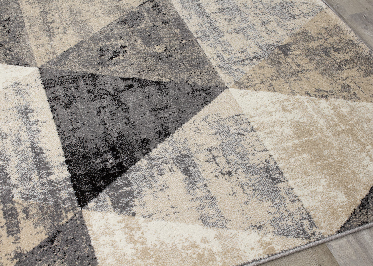 Siecle 7'10" X 10'6" Triangle Shapes Rug - Cream Beige  Area Rug