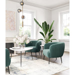 Zurri Modern Pleated Accent Chair - Bottle Green