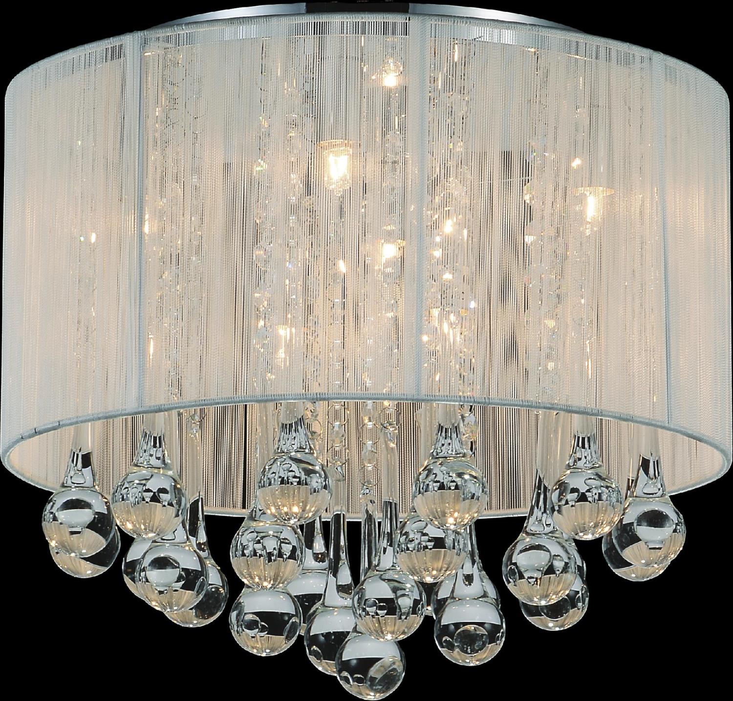 Water Drop - IV 6 Light Flush Mount - Chrome