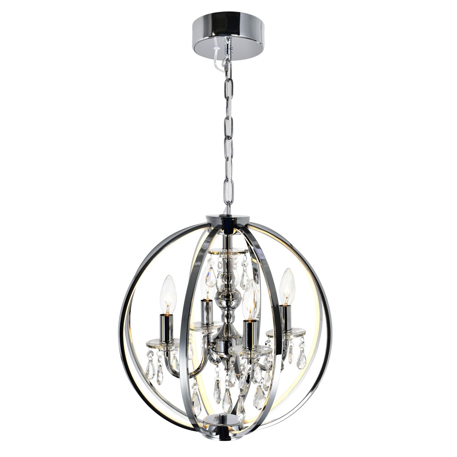 Abia 4 Light Chandelier - Chrome