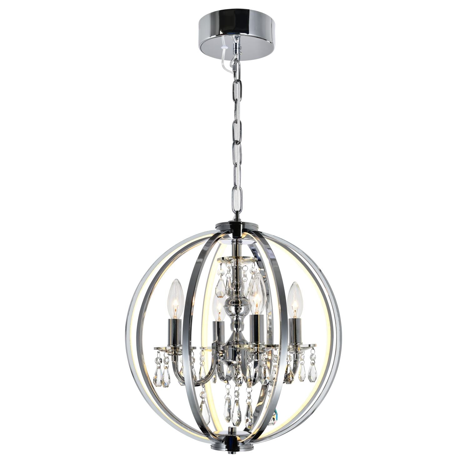 Abia 4 Light Chandelier - Chrome
