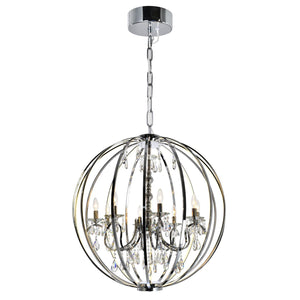 Bird Cage-Eight Light Chandelier In A Caged Pendant