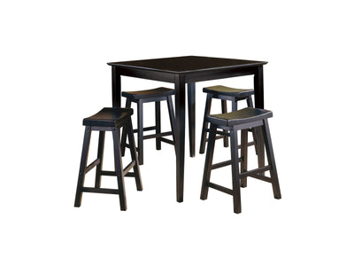 Zena 5-Piece Counter Height Dining Set - Black