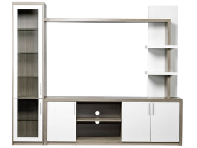 Woodbridge 3-Piece Entertainment Wall Unit - White & Grey