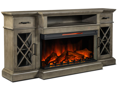 Hamilton Fireplace TV Stand - Weathered Grey