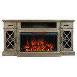 Hamilton Fireplace TV Stand - Weathered Grey