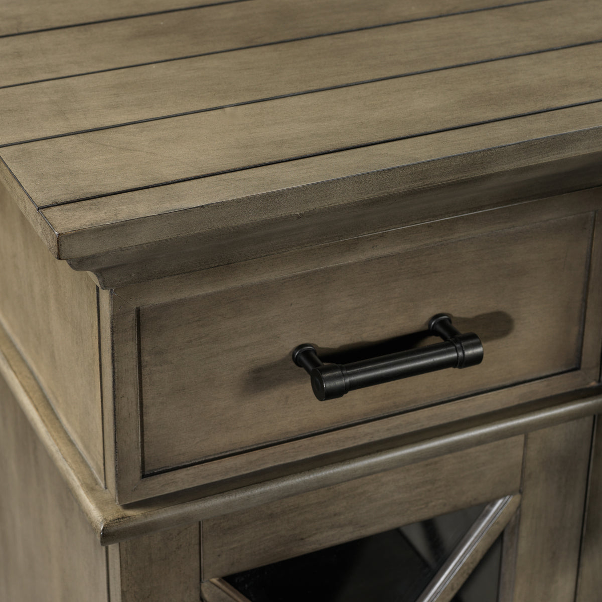 Hamilton Fireplace TV Stand Weathered Grey Leon's