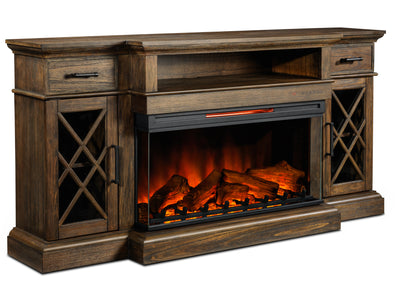 Hamilton 70" Fireplace TV Stand - Brown