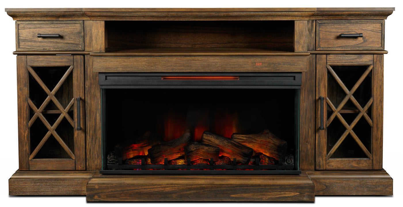 Hamilton 70" Fireplace TV Stand - Brown