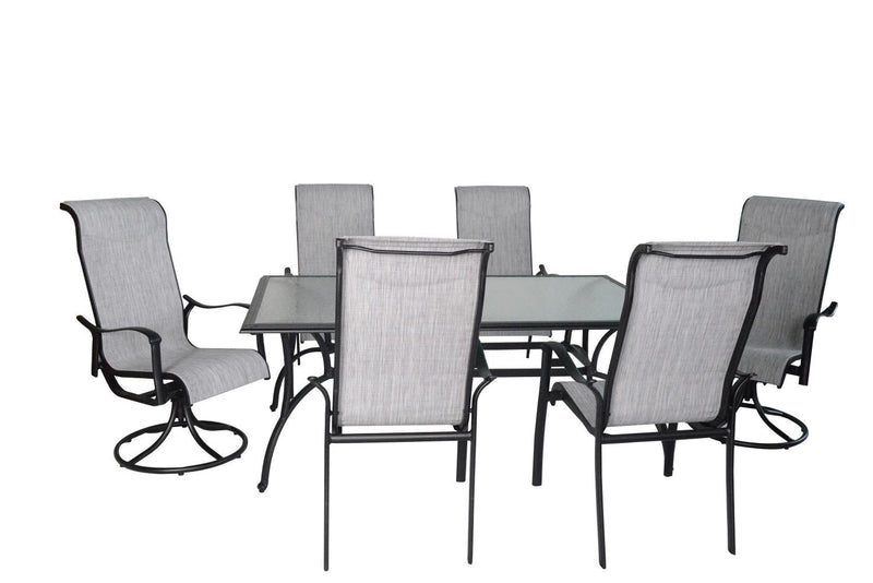 Hanlan 72" Outdoor Dining Table Charcoal/Glass Leons.ca Leon's