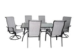 Hanlan Outdoor Swivel Sling Dining Chair - Set of 2 - Charcoal/Light Grey