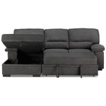 Tessaro Pop-Up Sofa Bed with Left-Facing Chaise - Charcoal