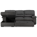 Tessaro Pop-Up Sofa Bed with Left-Facing Chaise - Charcoal