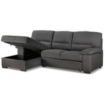 Tessaro Pop-Up Sofa Bed with Left-Facing Chaise - Charcoal