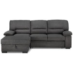 Tessaro Pop-Up Sofa Bed with Left-Facing Chaise - Charcoal
