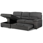 Tessaro Pop-Up Sofa Bed with Left-Facing Chaise - Charcoal