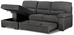 Tessaro Pop-Up Sofa Bed with Left-Facing Chaise - Charcoal