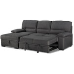 Tessaro Pop-Up Sofa Bed with Left-Facing Chaise - Charcoal