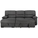 Tessaro Pop-Up Sofa Bed with Left-Facing Chaise - Charcoal