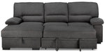 Tessaro Pop-Up Sofa Bed with Left-Facing Chaise - Charcoal