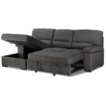 Tessaro Pop-Up Sofa Bed with Left-Facing Chaise - Charcoal